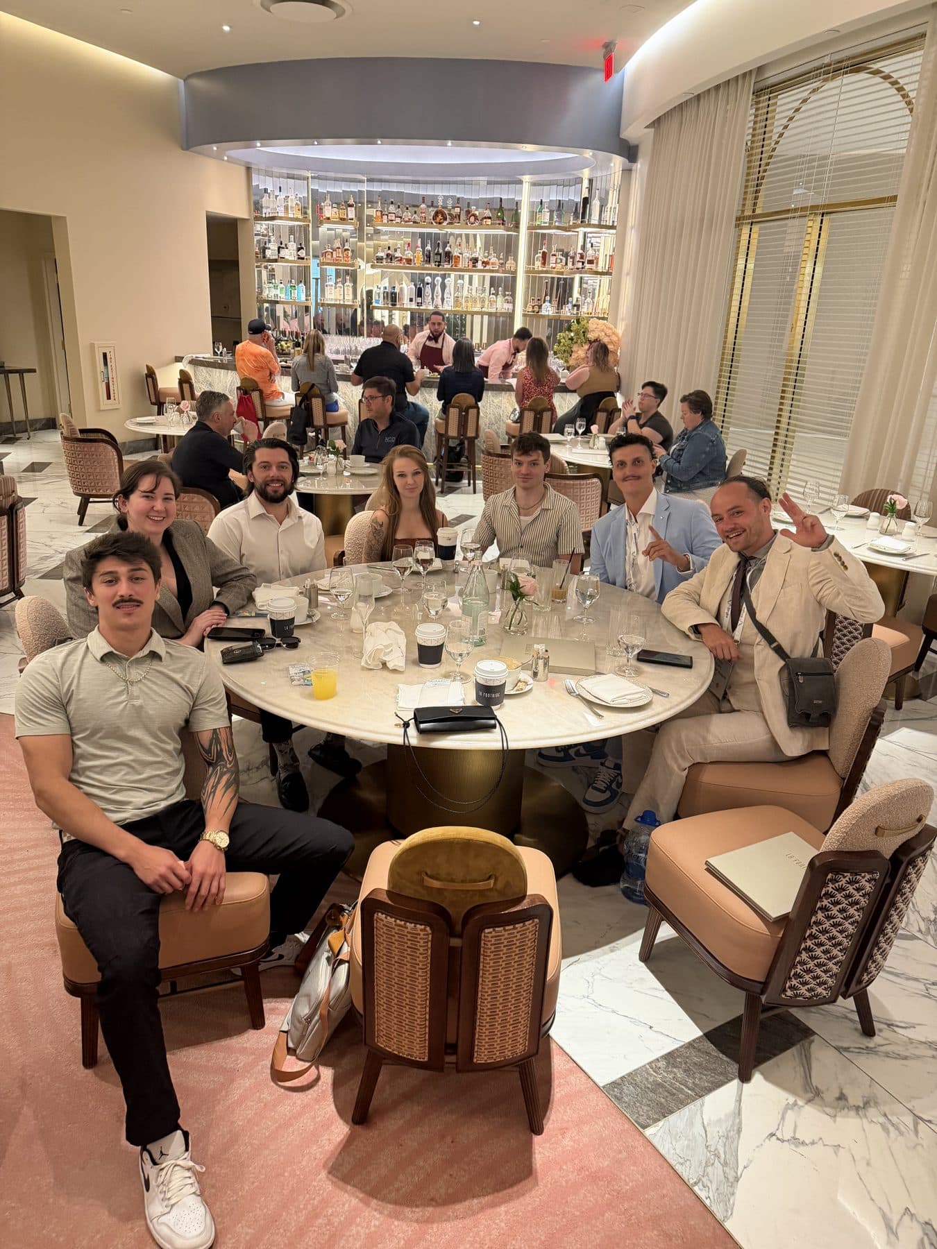 The Ten Point Financial Group team at dinner together